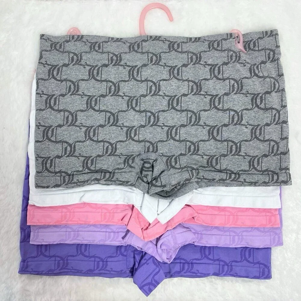 Juicy Couture Purple Pink White Gray Seamless Panty Shorts Underwear Set Size XL